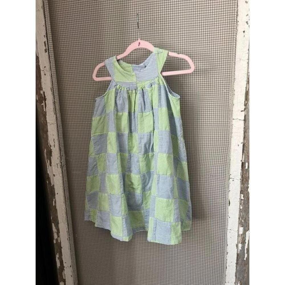 Kelly’s kids patchwork stripe dress‎ size 5-6 EUC